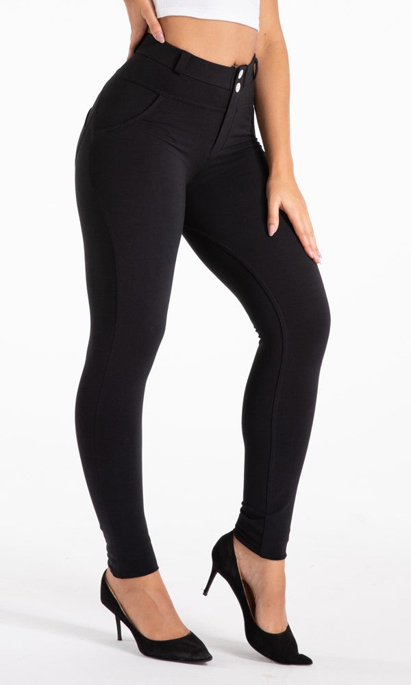 Damen Leggings Melody MW Classic Schwarz Regular Waist Hose