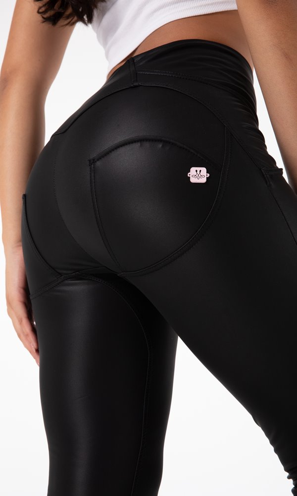Damen Hosen Melody MW+ Zipper Pu-Lederhose Schwarz Matt Warme Kunstlederhose alle Größen : XXS-XS-S-M-L-XL-XXL-3XL