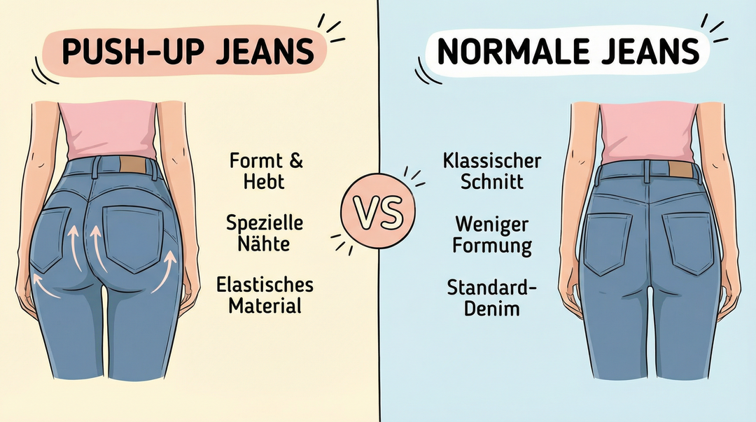 Push Up Jeans vs normal Jeans: Unterschiede und Vorteile erklärt