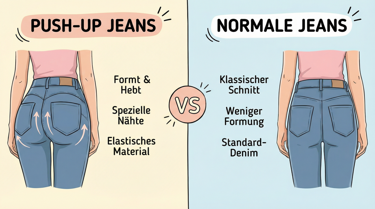 Push Up Jeans vs normal Jeans: Unterschiede und Vorteile erklärt - MWPants