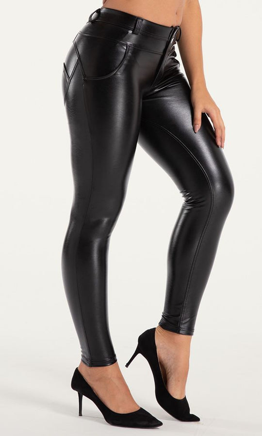Damen Hosen Pu-Lederhosen Melody MW Pu-Leder Schwarz