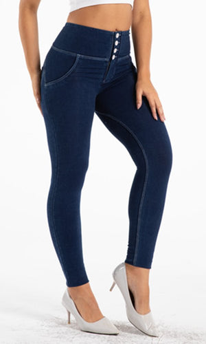 MW+ Jeggings Dunkelblau Damen Jeans High Waist Skinny