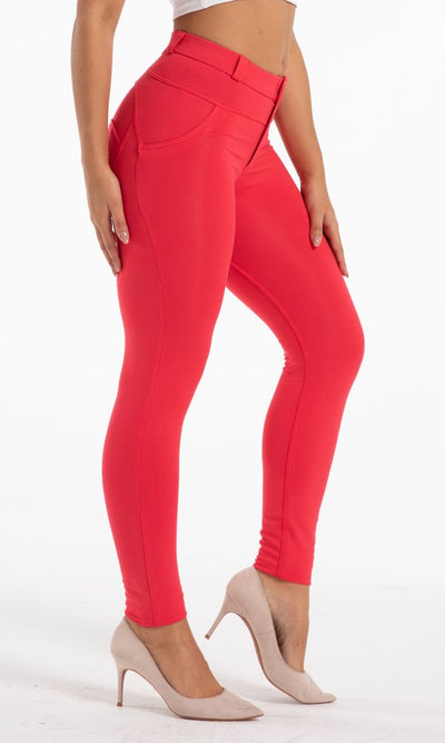 Damen Leggings Melody MW Classic Rot Baumwollhosen