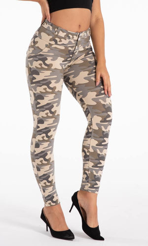 PUSH UP MW+ Zipper Leggings Camo 