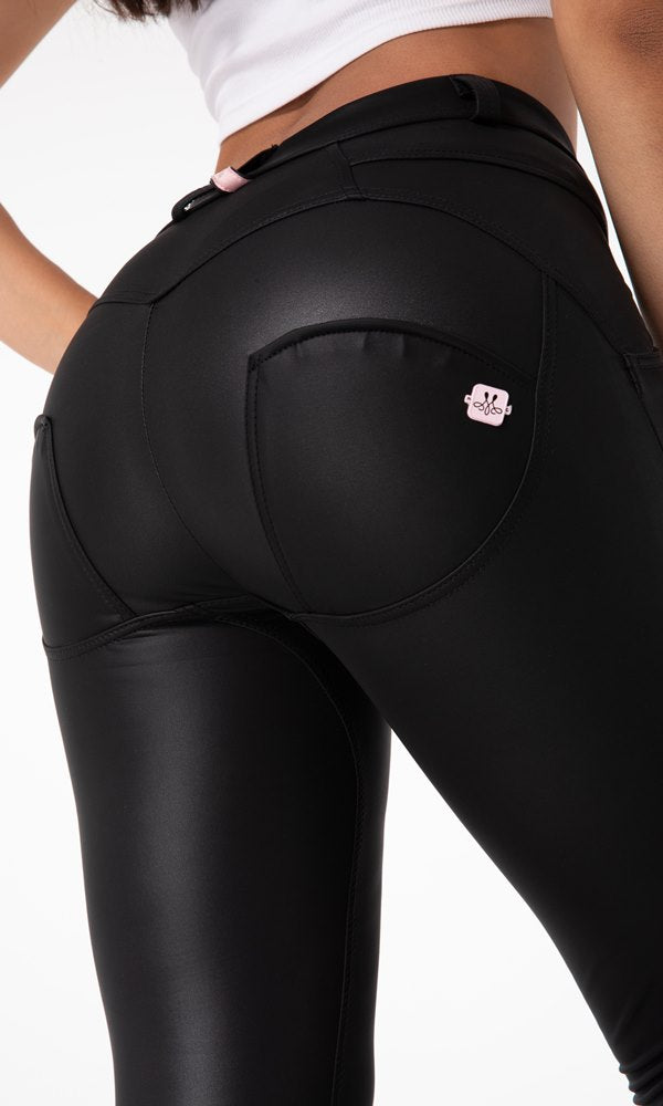 Melody MW Pu-Leder Schwarz Matt Damen Hosen Warme Winter Leggings XXS-XS-S-M-L-XL-XXL-3XL