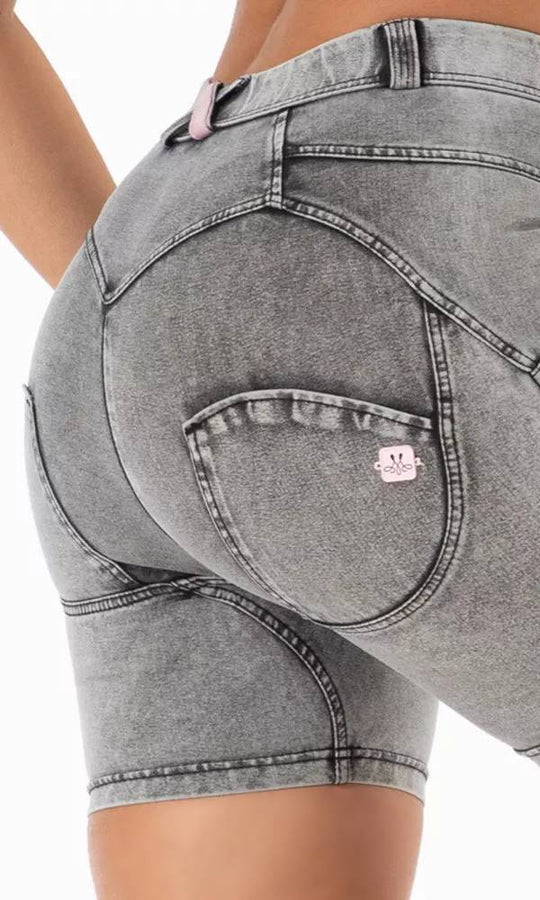 Damen SHORTS Melody MW Denim Shorts Grau eng anliegend  XXS-XS-S-M-L-XL-XXL-3XL