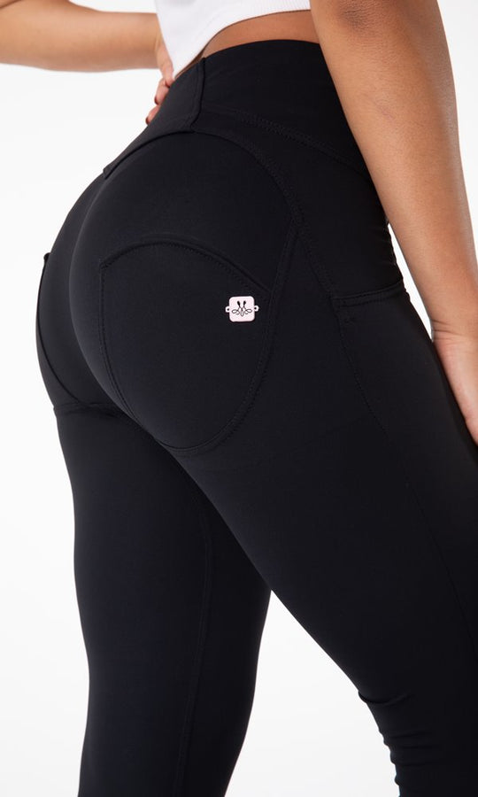 Melody MW+ Zipper Classic Schwarz Bi-Elastische Damen Leggings perfekt für den Alltag