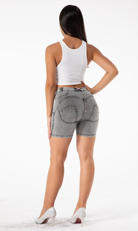 Damen SHORTS Melody MW Denim Shorts Grau eng anliegend  XXS-XS-S-M-L-XL-XXL-3XL