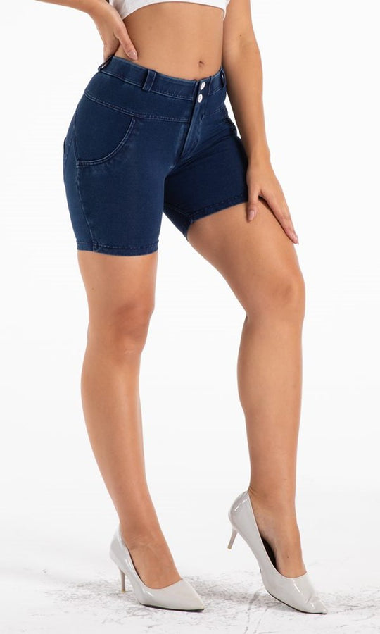 Damen Push-Up Shorts Jeggings-Shorts MW Shorts Dunkelblau XXS-XS-S-M-L-XL-XXL-3XL