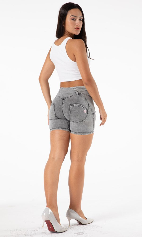 MW+ Zipper Short Denim Grau