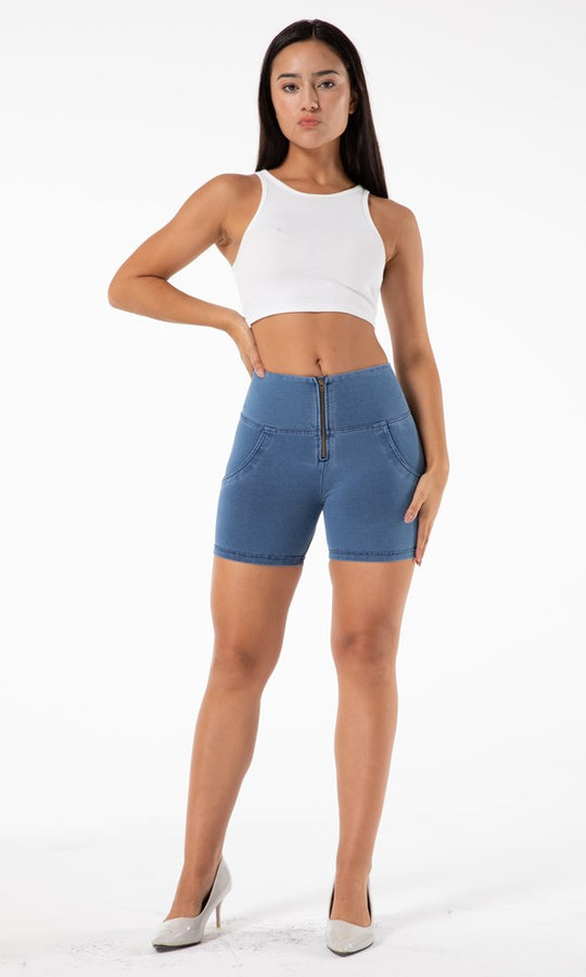 MW+ Zipper Shorts Denim Blau