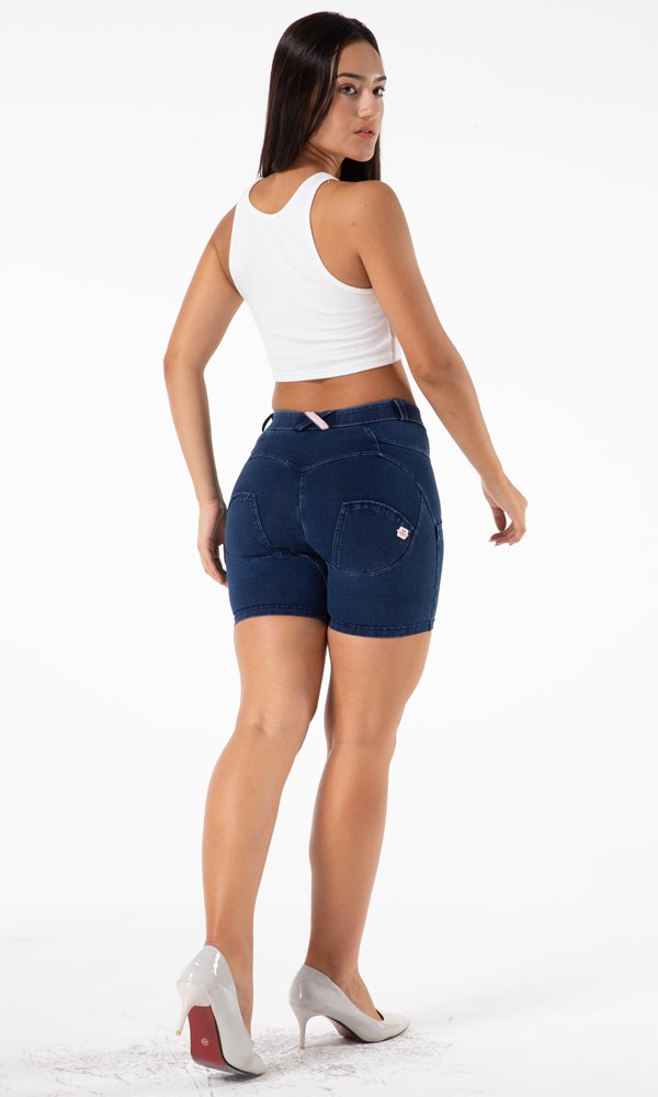 Damen Push Up Shorts Jeggings-Shorts MW Shorts Dunkelblau XXS-XS-S-M-L-XL-XXL-3XL