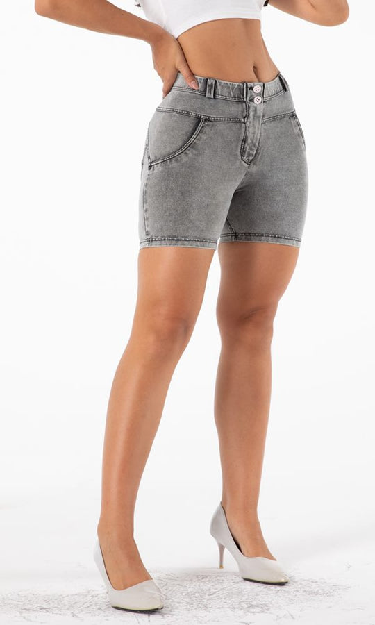 Damen SHORTS Melody MW Denim Shorts Grau eng anliegend  XXS-XS-S-M-L-XL-XXL-3XL