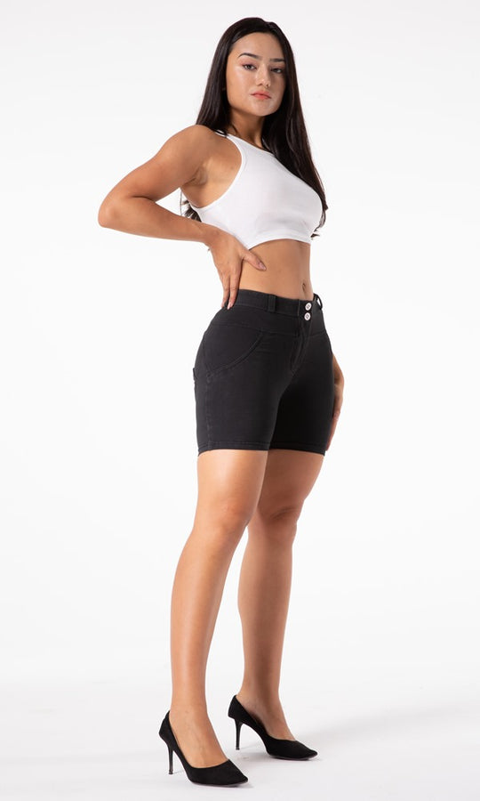 MW Push-Up Damen Jeggings-shorts Shorts Denim Schwarz alle Größen : XXS-XS-S-M-L-Xl-XXL-3XL