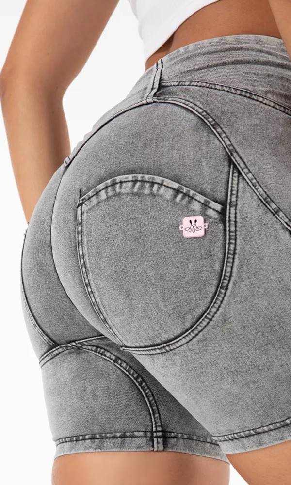 MW+ Zipper Short Denim Grau