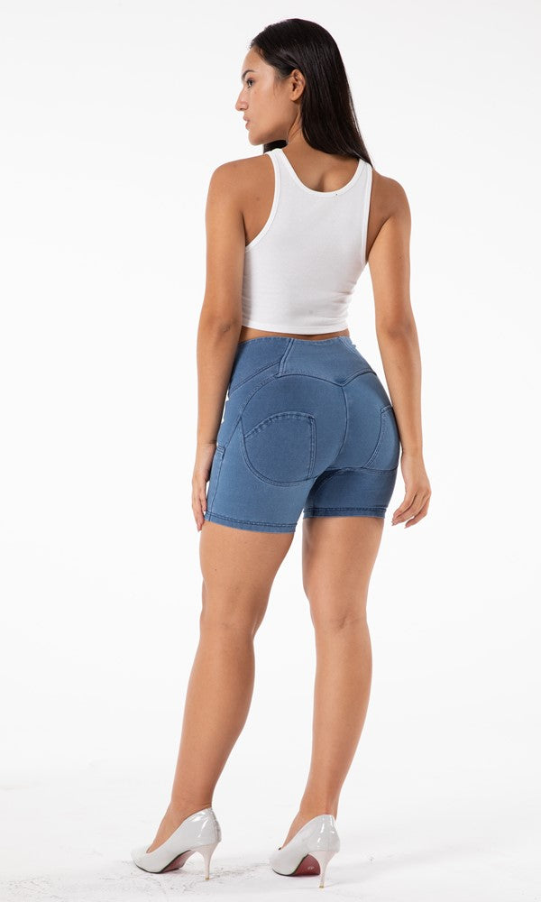MW+ Zipper Shorts Denim Blau
