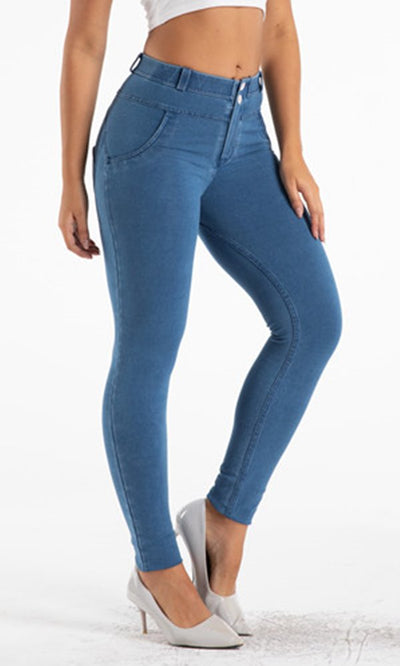 Komfortable Damen Push-Up Jeans in Blau – Figurformende Jeggings
